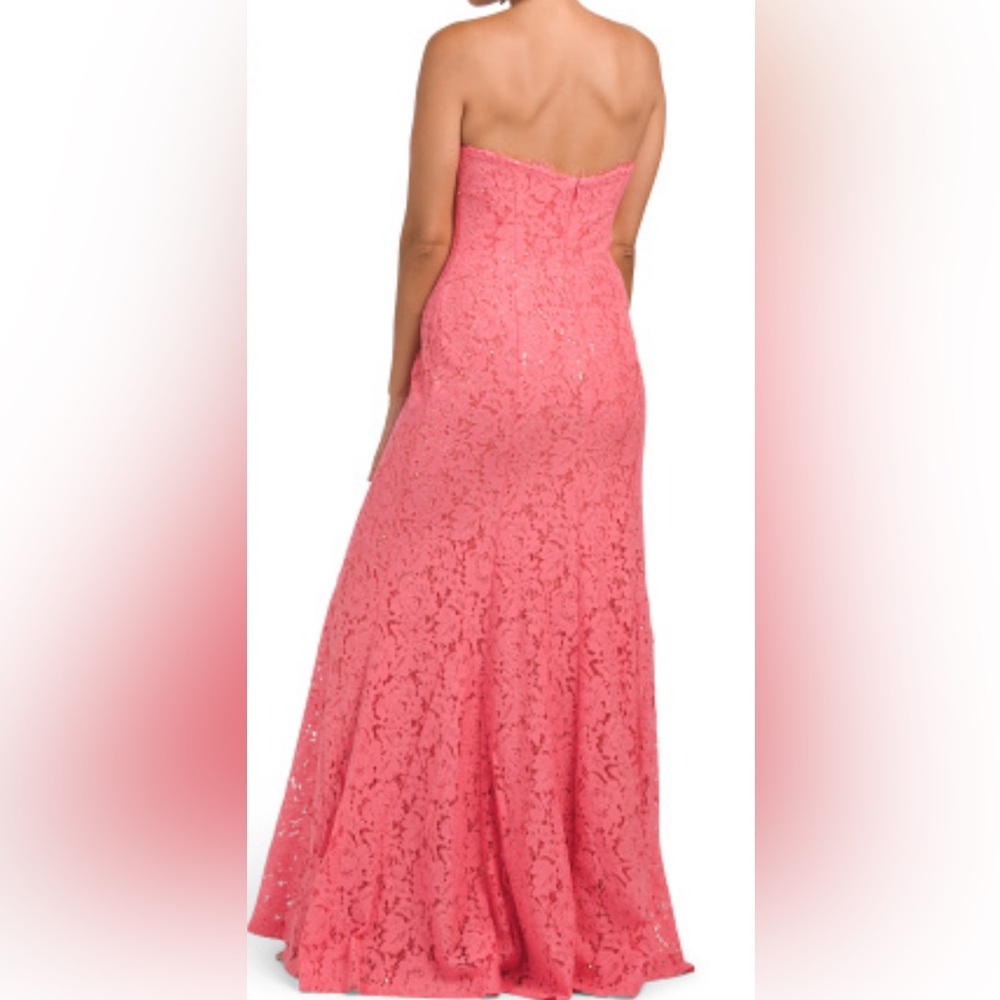 RENE BY RENE RUIZ
Strapless Lace Gown With Sequin Underlay - Picture 2 of 13